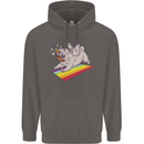 A Unicorn Pug Dog Mens 80% Cotton Hoodie Charcoal