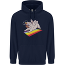 A Unicorn Pug Dog Mens 80% Cotton Hoodie Navy Blue