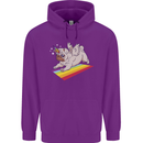 A Unicorn Pug Dog Mens 80% Cotton Hoodie Purple
