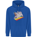 A Unicorn Pug Dog Mens 80% Cotton Hoodie Royal Blue