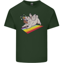 A Unicorn Pug Dog Mens Cotton T-Shirt Tee Top Forest Green