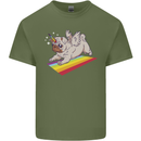 A Unicorn Pug Dog Mens Cotton T-Shirt Tee Top Military Green