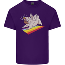 A Unicorn Pug Dog Mens Cotton T-Shirt Tee Top Purple