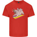 A Unicorn Pug Dog Mens Cotton T-Shirt Tee Top Red