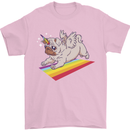 A Unicorn Pug Dog Mens T-Shirt 100% Cotton Light Pink