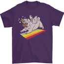 A Unicorn Pug Dog Mens T-Shirt 100% Cotton Purple