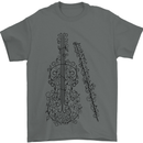 A Violin Cello Mens T-Shirt 100% Cotton Charcoal