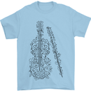 A Violin Cello Mens T-Shirt 100% Cotton Light Blue