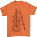 A Violin Cello Mens T-Shirt 100% Cotton Orange