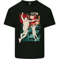 Abstract Basketball Design Mens Cotton T-Shirt Tee Top Black