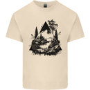 Abstract Outdoors Camping Bushcraft Hiking Trekking Mens Cotton T-Shirt Tee Top Natural