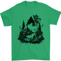 Abstract Outdoors Camping Bushcraft Hiking Trekking Mens T-Shirt 100% Cotton Irish Green