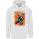 Adrenaline Dirt Motocross MotoX Dirt Bike Mens 80% Cotton Hoodie White