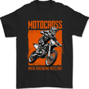 Adrenaline Dirt Motocross MotoX Dirt Bike Mens T-Shirt 100% Cotton Black