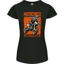 Adrenaline Dirt Motocross MotoX Dirt Bike Womens Petite Cut T-Shirt Black