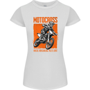 Adrenaline Dirt Motocross MotoX Dirt Bike Womens Petite Cut T-Shirt White
