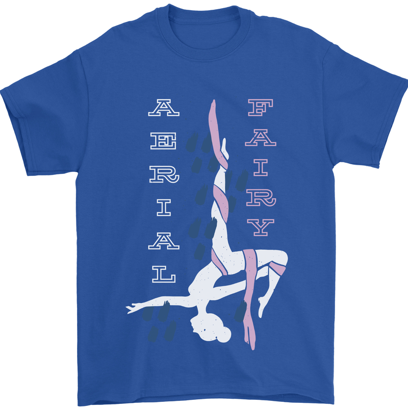 Aerial Fairy Silks Gymnastics Acrobatics Mens T-Shirt 100% Cotton Royal Blue