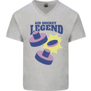 Air Hockey Legend Funny Mens V-Neck Cotton T-Shirt Sports Grey