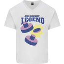 Air Hockey Legend Funny Mens V-Neck Cotton T-Shirt White