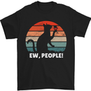 a black t - shirt with an image of a cat and the words ew