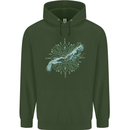 Alien Creation of Adam Parody UFO Mens 80% Cotton Hoodie Forest Green