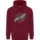 Alien Creation of Adam Parody UFO Mens 80% Cotton Hoodie Maroon