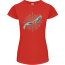 Alien Creation of Adam Parody UFO Womens Petite Cut T-Shirt Red
