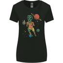 Alien Football Player Space Planets Soccer Womens Wider Cut T-Shirt Black