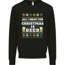 All I Want for Christmas Beer Funny Alcohol Xmas Kids Sweatshirt Jumper Black
