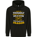 Always Be Yourself Funny Dragon Fantasy Childrens Kids Hoodie Black