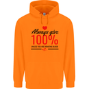 Always Give 100% Unless Blood Funny Donor Childrens Kids Hoodie Orange