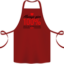 Always Give 100% Unless Blood Funny Donor Cotton Apron 100% Organic Maroon