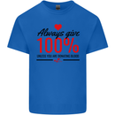 Always Give 100% Unless Blood Funny Donor Kids T-Shirt Childrens Royal Blue