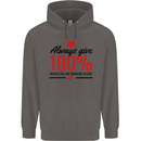 Always Give 100% Unless Blood Funny Donor Mens 80% Cotton Hoodie Charcoal