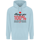 Always Give 100% Unless Blood Funny Donor Mens 80% Cotton Hoodie Light Blue