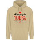 Always Give 100% Unless Blood Funny Donor Mens 80% Cotton Hoodie Sand