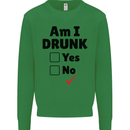 Am I Drunk Funny Beer Alcohol Wine Guiness Kids Sweatshirt Jumper Irish Green