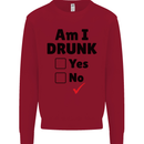 Am I Drunk Funny Beer Alcohol Wine Guiness Kids Sweatshirt Jumper Red