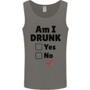 Am I Drunk Funny Beer Alcohol Wine Guiness Mens Vest Tank Top Charcoal