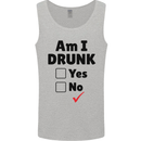 Am I Drunk Funny Beer Alcohol Wine Guiness Mens Vest Tank Top Sports Grey