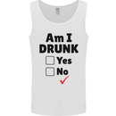 Am I Drunk Funny Beer Alcohol Wine Guiness Mens Vest Tank Top White
