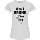Am I Drunk Funny Beer Alcohol Wine Guiness Womens Petite Cut T-Shirt White
