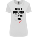 Am I Drunk Funny Beer Alcohol Wine Guiness Womens Wider Cut T-Shirt White