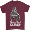 American Bully Dad Funny Fathers Day Dog Mens T-Shirt 100% Cotton Maroon