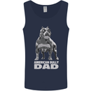 American Bully Dad Funny Fathers Day Dog Mens Vest Tank Top Navy Blue