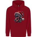 American Christmas Skull Xmas USA Flag Biker Childrens Kids Hoodie Red
