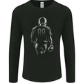 American Football Player Mens Long Sleeve T-Shirt Black
