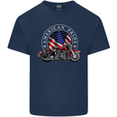 American Pride Motorcycle Biker Chopper Kids T-Shirt Childrens Navy Blue