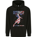 American Volleyball Player USA Flag Mens 80% Cotton Hoodie Black