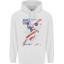 American Volleyball Player USA Flag Mens 80% Cotton Hoodie White